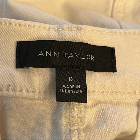 Ann Taylor The Trouser Wide Leg Jeans Women’s Size 16 Ivory High Waist - Picture 5 of 6